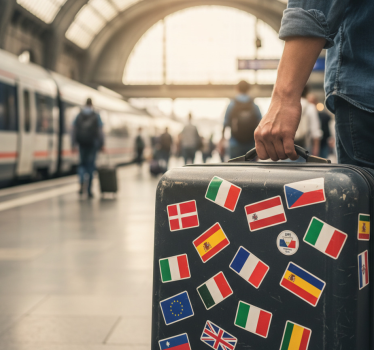 Rejse klistermærke sæt med europæiske flag - TenStickers