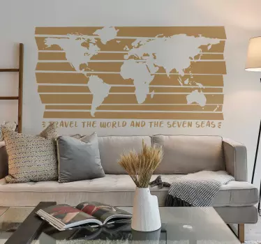 Rejse på verdenskortet wall stickers verdenskort - TenStickers