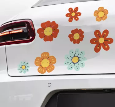 Retro blomster klistermærke til bil - TenStickers