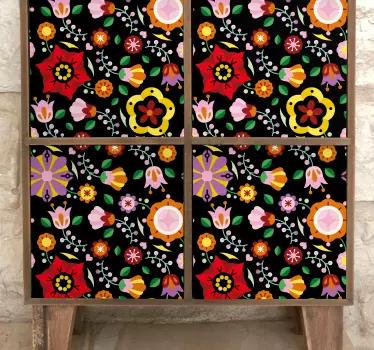Folie til møbler med retro botanisk motiv - TenStickers