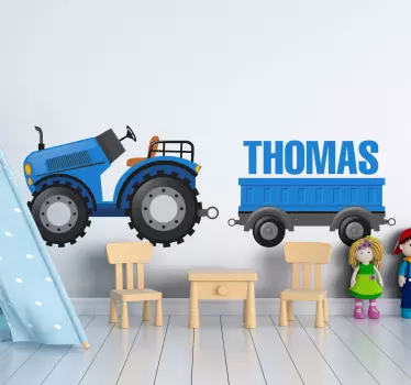 Retro personlig traktor legetøjsmærkat - TenStickers