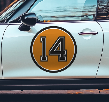 Retro sport nummer klistermærke til bil - TenStickers