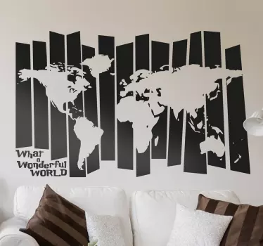 Retro verdenskort wallsticker - TenStickers