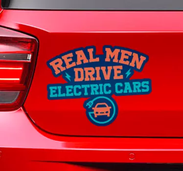 Rigtige mænd kører el-biler bilklistermærke - TenStickers