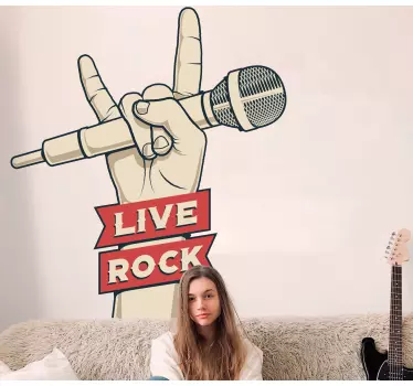 Rock håndbevægelse vægoverføringsbilleder til teenagers værelse - TenStickers