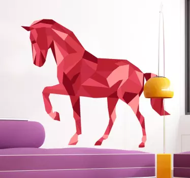 Rød hest relief sticker dyr væg klistermærke - TenStickers