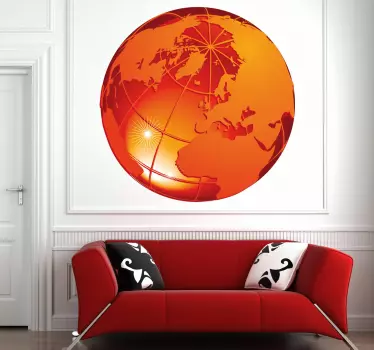 Rød planet jordoverføringsbillede - TenStickers