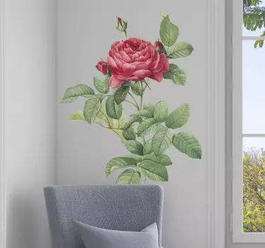 Rød rose hjemmemarked klistermærke - TenStickers