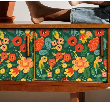 Røde og gule store blomsteroverføringsbilleder til møbler - TenStickers