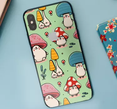 Røde svampe over en grøn baggrund iphone -mærkat - TenStickers
