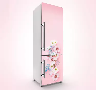 Rose blomster køleskab wrap mærkat - TenStickers