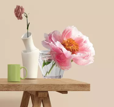 Roséfarvet blomster sticker - TenStickers