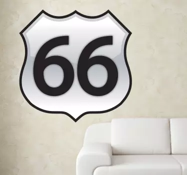 Rute 66 vægklistermærke - TenStickers