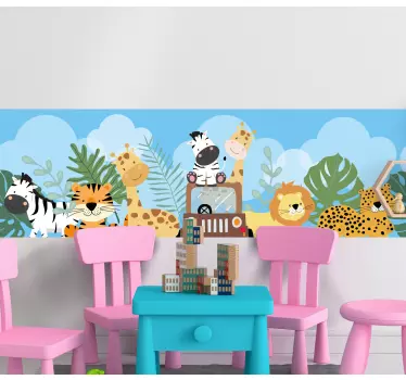 Safaridyr sæt med zebra løve og giraf klistermærke - TenStickers
