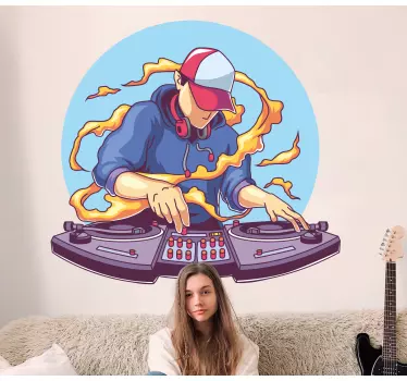 Seje dj-musik vægoverføringsbilleder til teenagers værelse - TenStickers