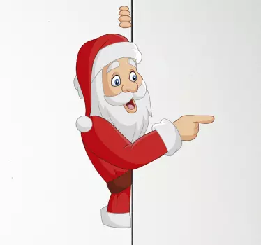 Semi skjult julemanden julemuren design - TenStickers