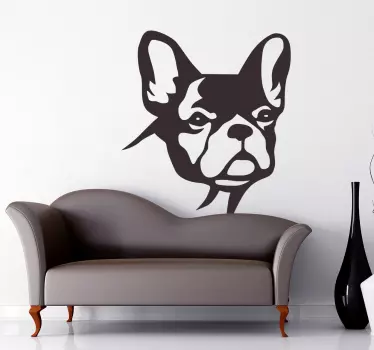 Ser på bulldog vægklistermærke - TenStickers