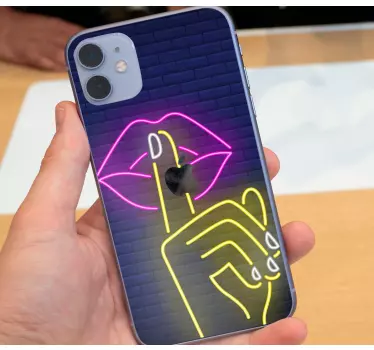 Shh gest neonskilt iphone klistermærker - TenStickers