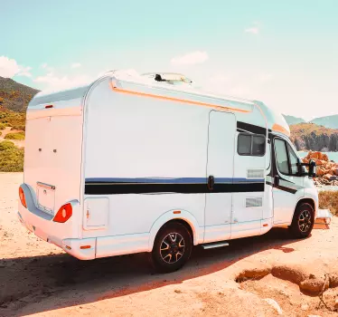 Blå & sort streg klistermærke til campingvogn - TenStickers
