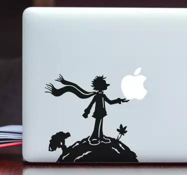Silhuet af lille prins laptop hud - TenStickers
