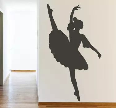 Silhuet ballerina vægklistermærke - TenStickers