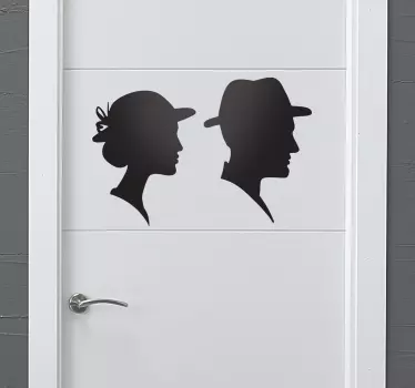 Silhuet mand og kvinde toilet klistermærke - TenStickers