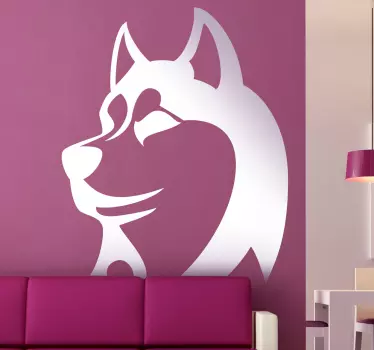 Silhuet siberian husky vægklistermærke - TenStickers