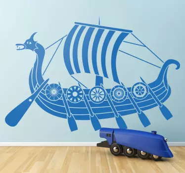 Silhuet vikingebåd sticker - TenStickers