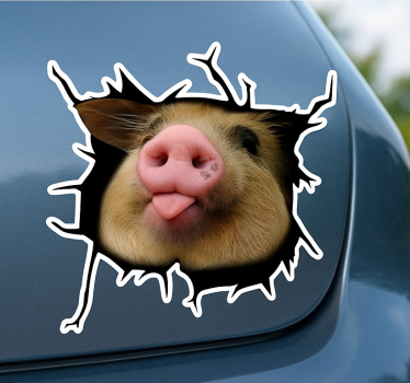 Klistermærke til bil sjov gris 3d - TenStickers