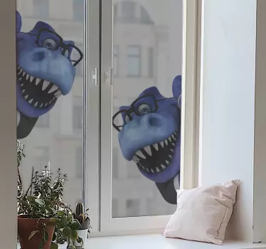 Sjov trex 3d illustration vinduesmærkat - TenStickers