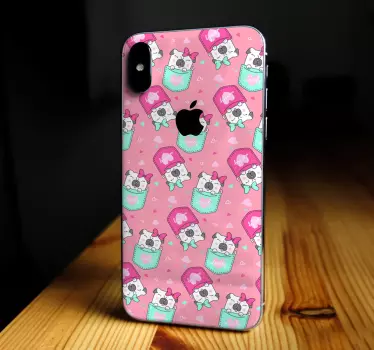 Sjove mops sender kærlighed iphone mærkat - TenStickers