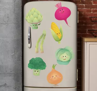 Sjove vegetabilske figurer køleskabsmærkater - TenStickers