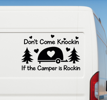 Sjovt "kom ikke og banke" klistermærke til campingvogn - TenStickers