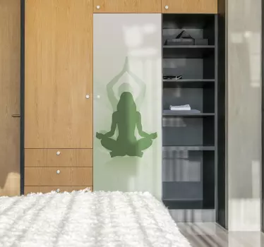Skabsdør med yogamøbler mærkat - TenStickers