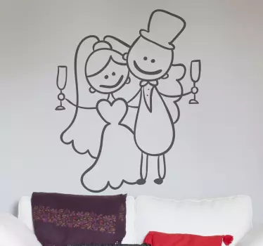 Skål brudepar wedding sticker - TenStickers