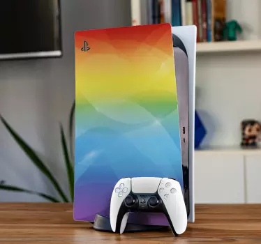 Skinnende regnbueeffekt ps5 cover - TenStickers