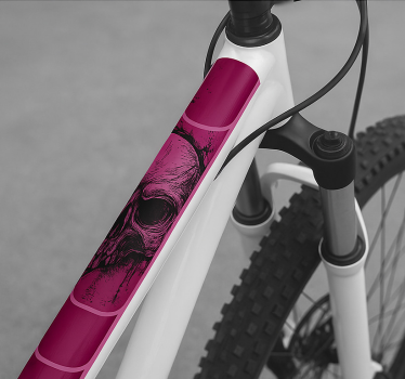 Skitse grunge kranium klistermærke til cykel - TenStickers