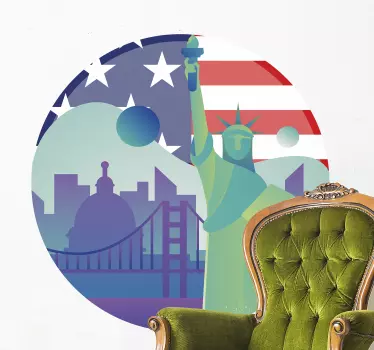 Skyline ny vægoverføringsbillede - TenStickers