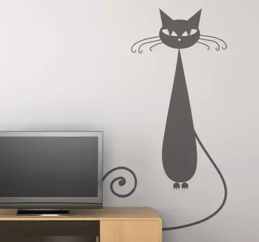 Slim kitty vægklistermærke - TenStickers