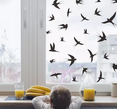 Klistermærke til vindue Sluger fugl - TenStickers