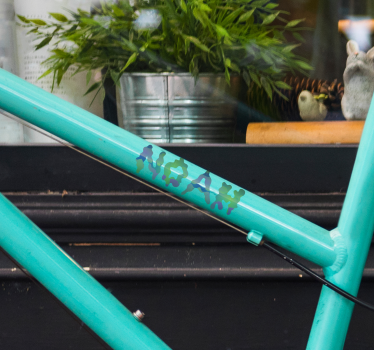 Smeltet personlig navn cykel mærkat - TenStickers
