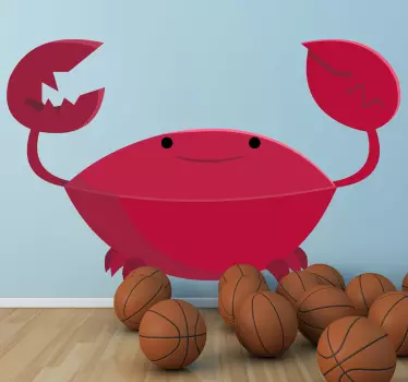 Smilende krabber klistermærke - TenStickers