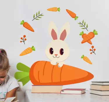 Smilende påske bunny vægoverføringsbillede - TenStickers