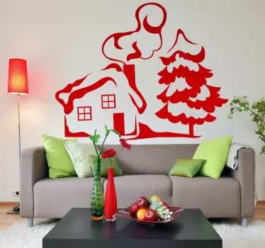 Smokey skorsten hus væg klistermærke - TenStickers