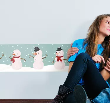 Snemænd jul væg klistermærke - TenStickers