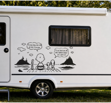 Snoopy og charlie lake klistermærke til campingvogn - TenStickers