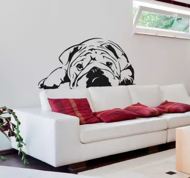 Sød bulldog illustration vægklistermærke - TenStickers