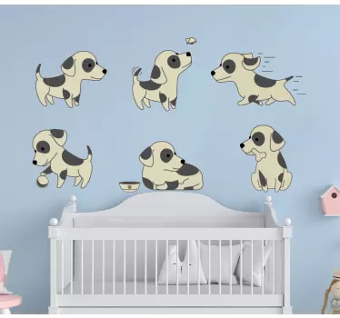Sød hvalp hund doodle hund klistermærke - TenStickers