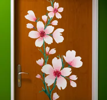 Søde hvide blomster design glasdør klistermærker - TenStickers