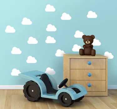 søde skyer wallstickers børneværelse - TenStickers